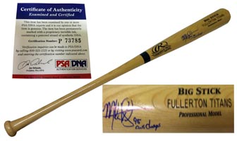 Mark Kotsay Signed Fullerton 1995 College World Series Bat PSA
